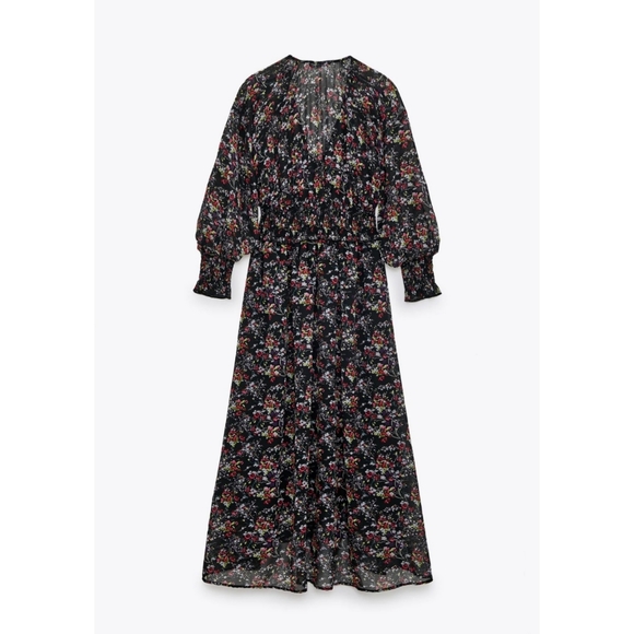 ZARA| LONG PRINT DRESS - Picture 6 of 8